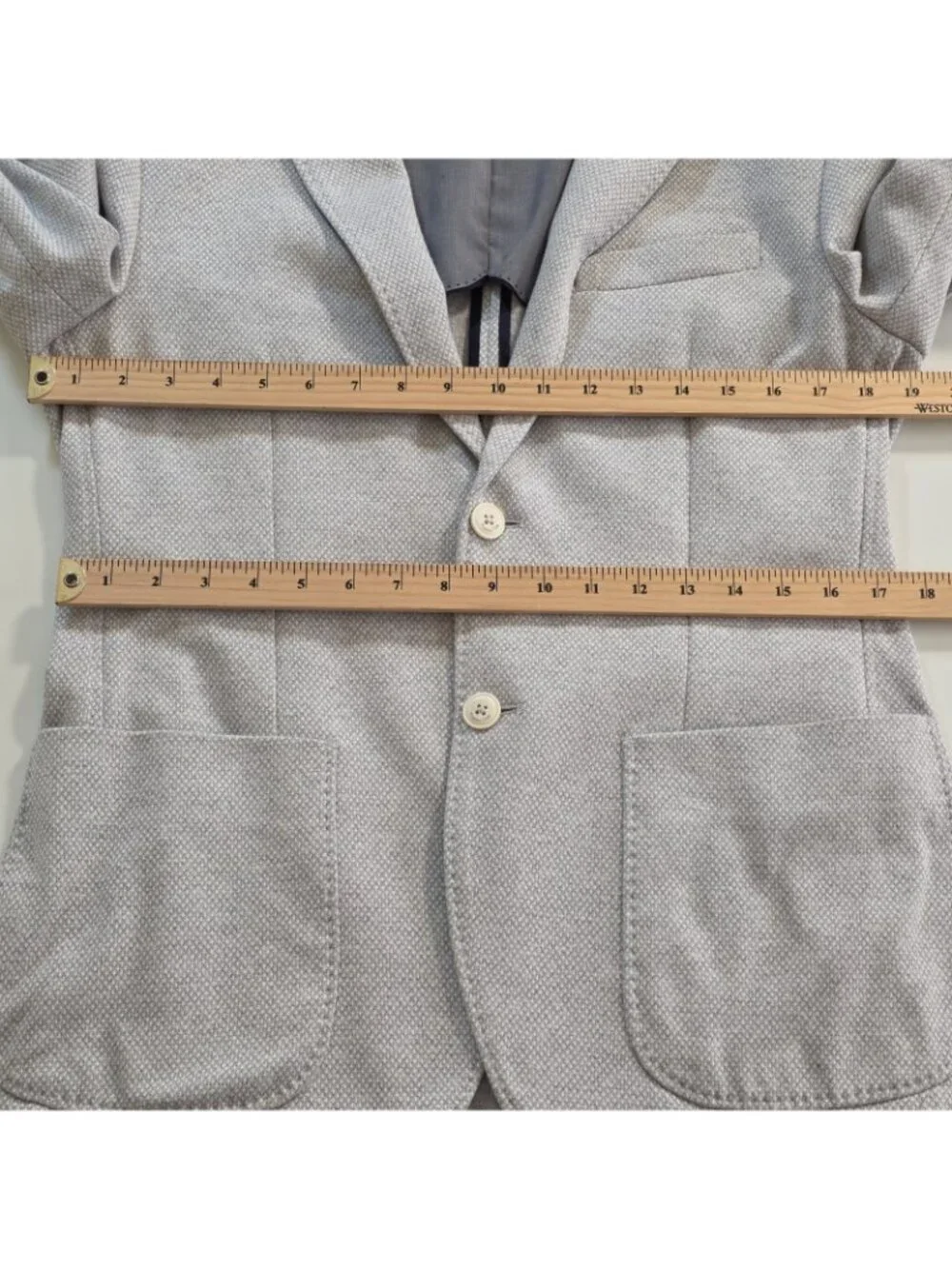 Massimo Dutti Knit Blazer Mens 38R / EU 48 Gray Unstructured Microtextured Edgy